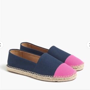 J.Crew Factory Canvas Colorblock Cap-Toe Slip-on Espadrilles, NWOT, size 7.5